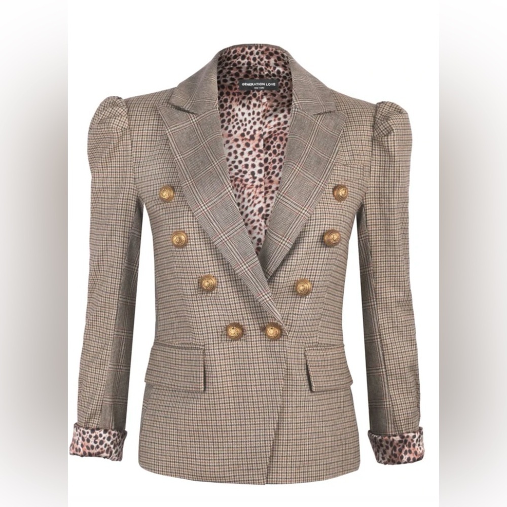 Generation Love Peyton Combo Double Breasted wool blend Blazer - Picture 5 of 15